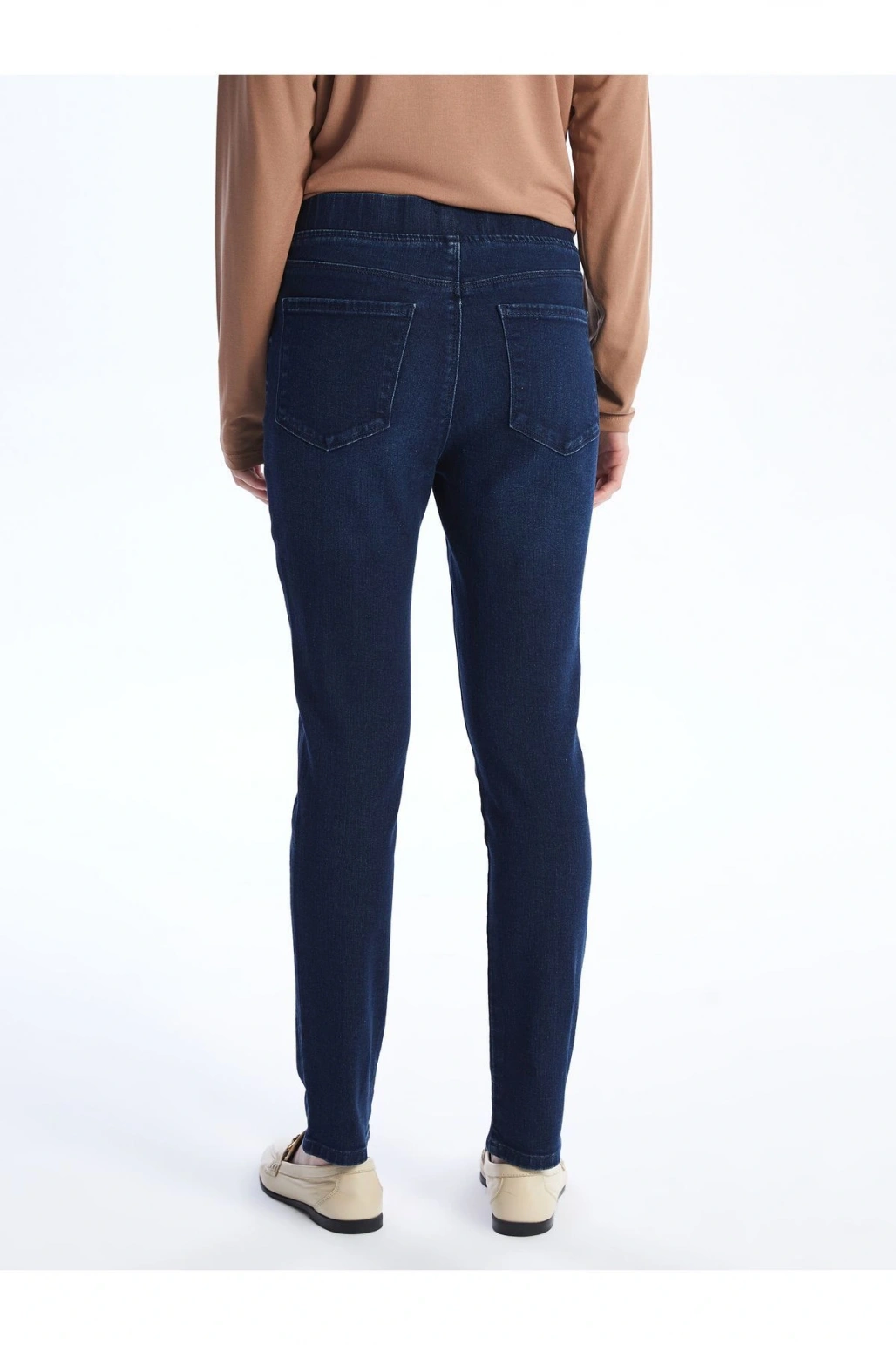 Beli Lastikli Slim Fit Kadın Jean Pantolon