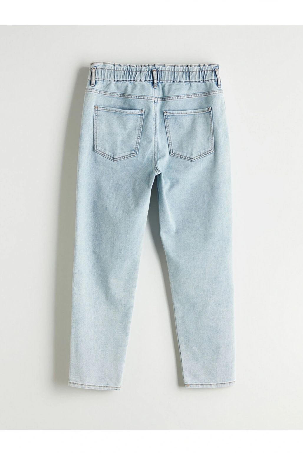 Beli Lastikli Slim Mom Kadın Jean Pantolon