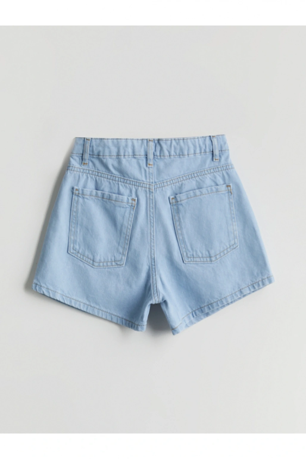 Beli Lastikli Taşlı Kız Çocuk Jean Şort