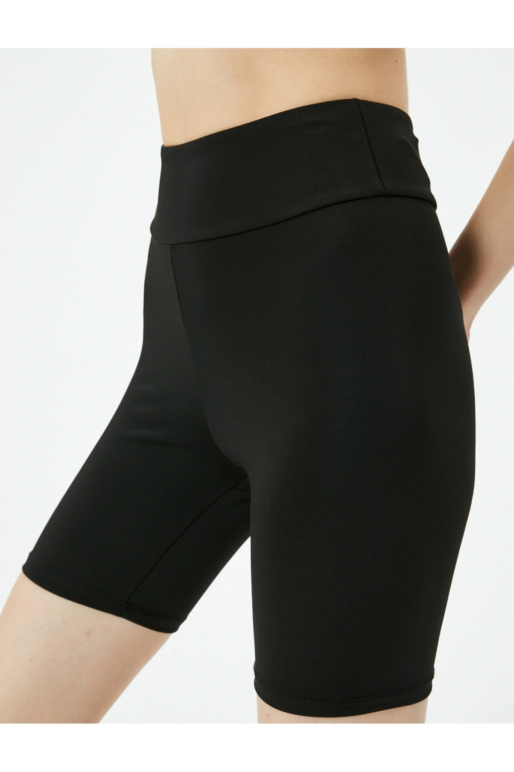 Biker Tayt Yüksek Bel Slim Fit İnterlok