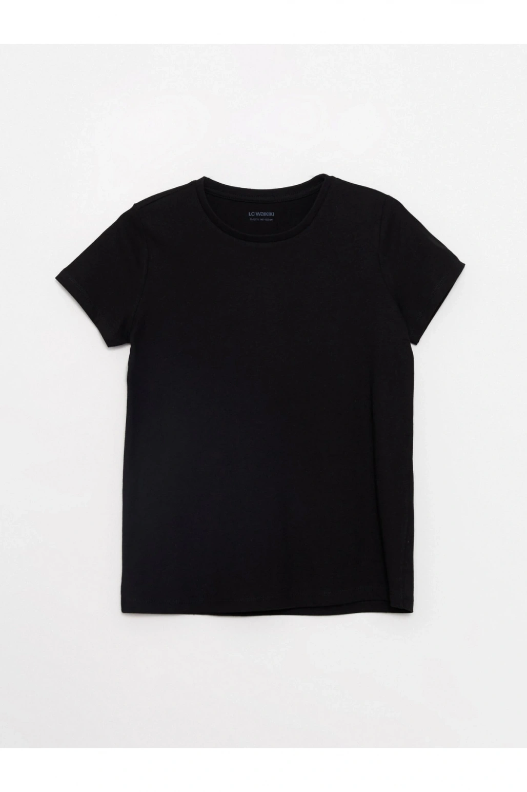 Bisiklet Yaka Basic Kısa Kollu Pamuklu Kız Çocuk Tişört