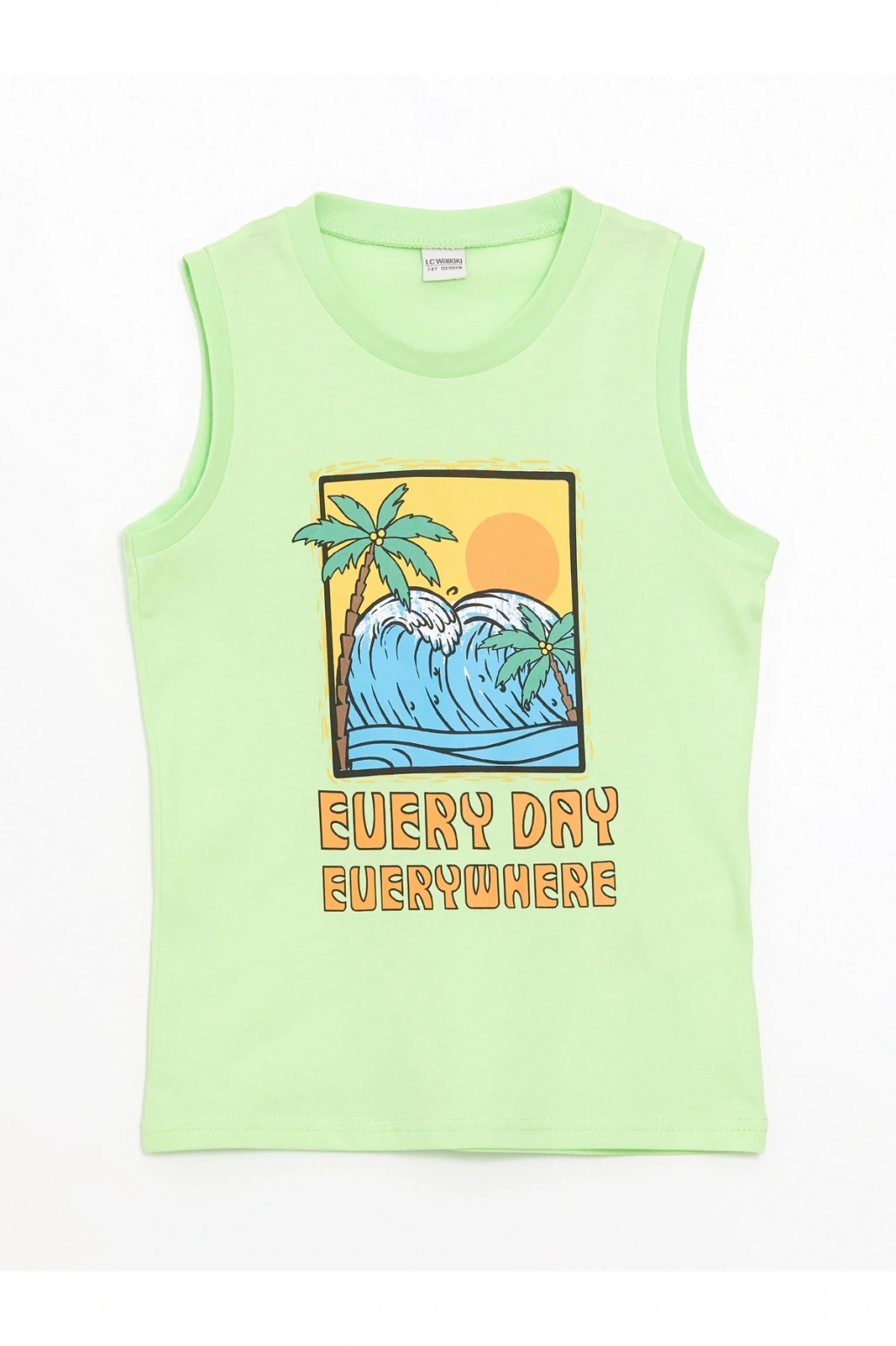 Bisiklet Yaka Baskılı Erkek Çocuk Atlet