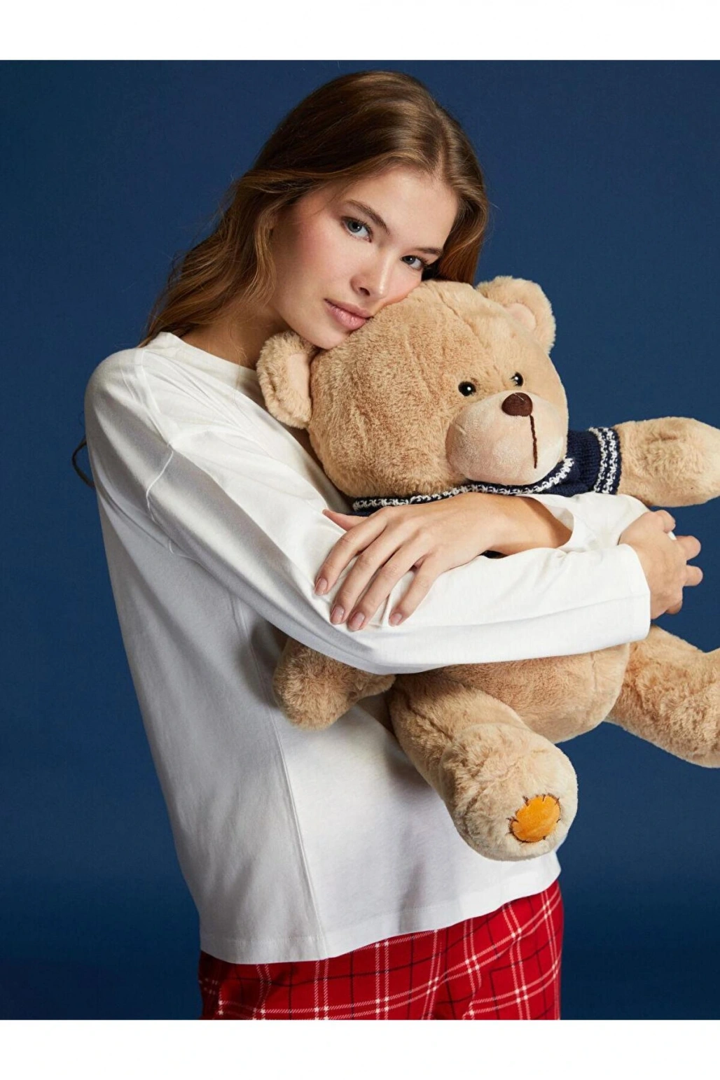 Bisiklet Yaka Baskılı Kadın Pijama Takım