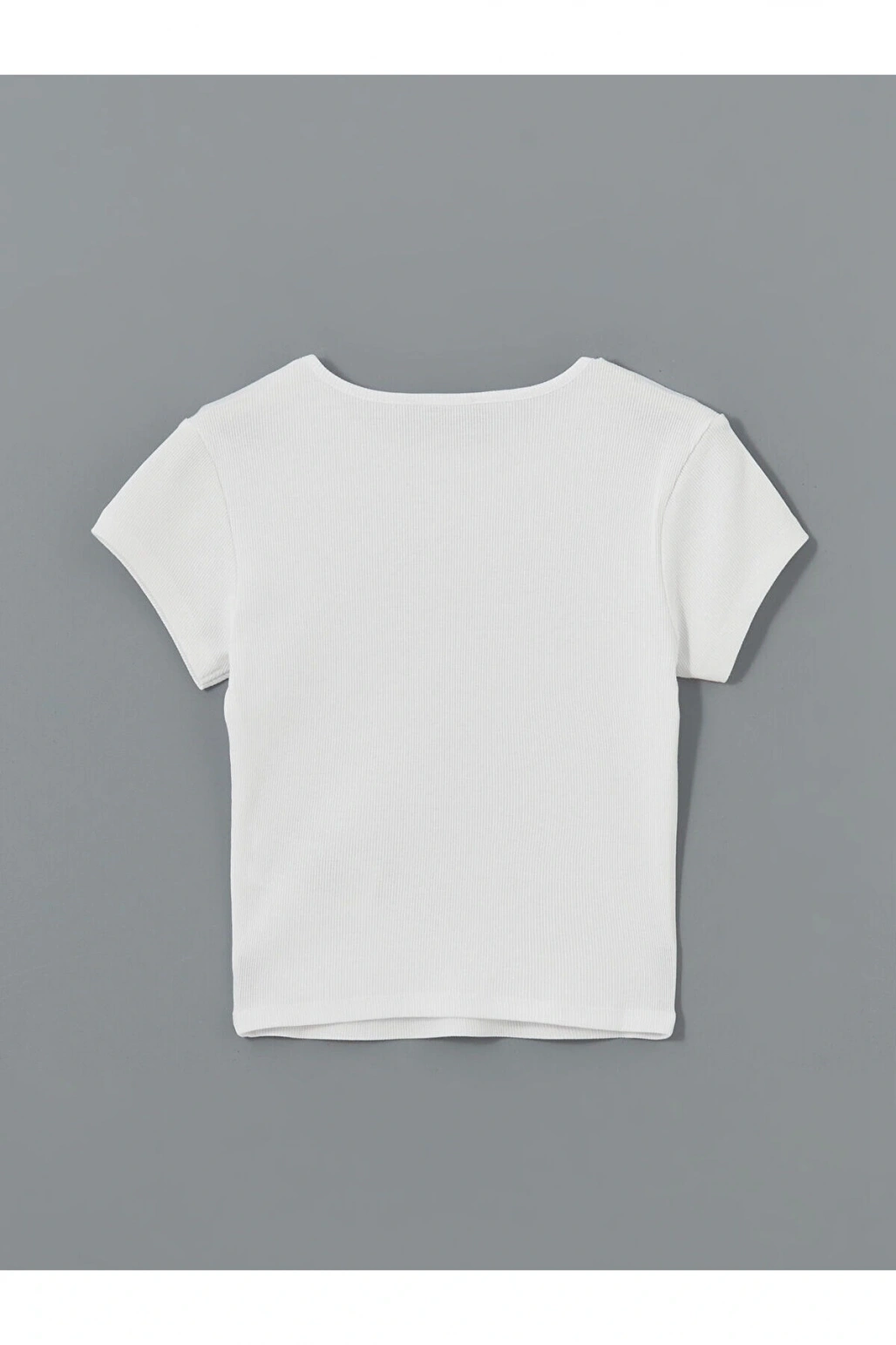 Bisiklet Yaka Baskili Kadin Tisort - S5GP10Z8