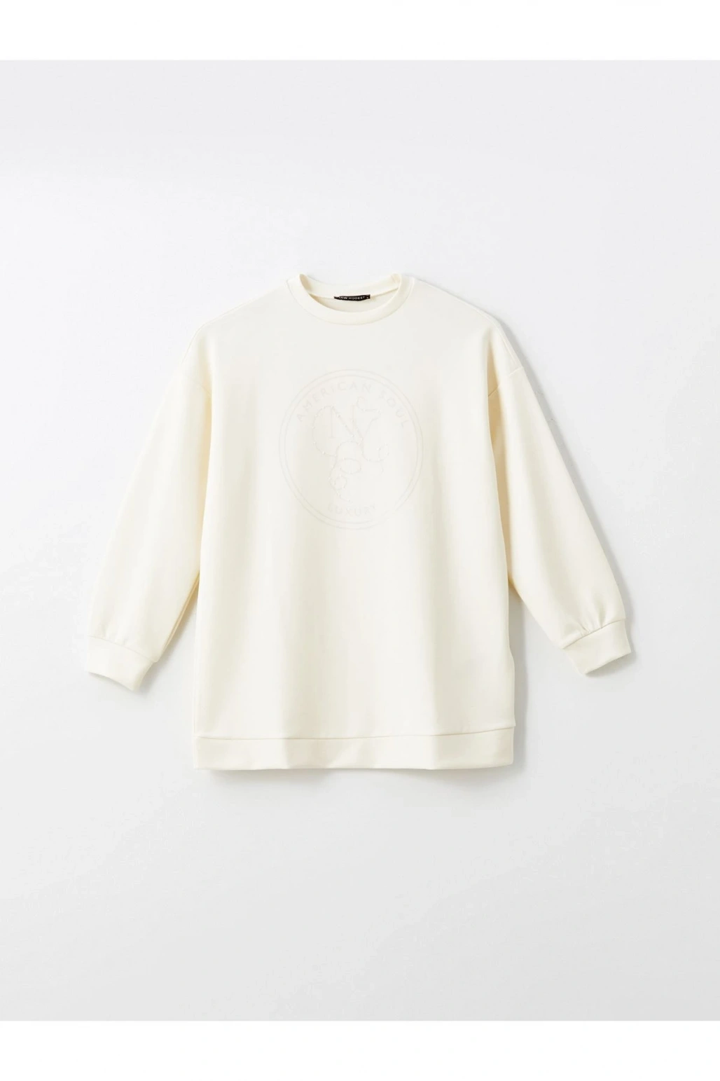 Bisiklet Yaka Baskılı Kadın Tunik