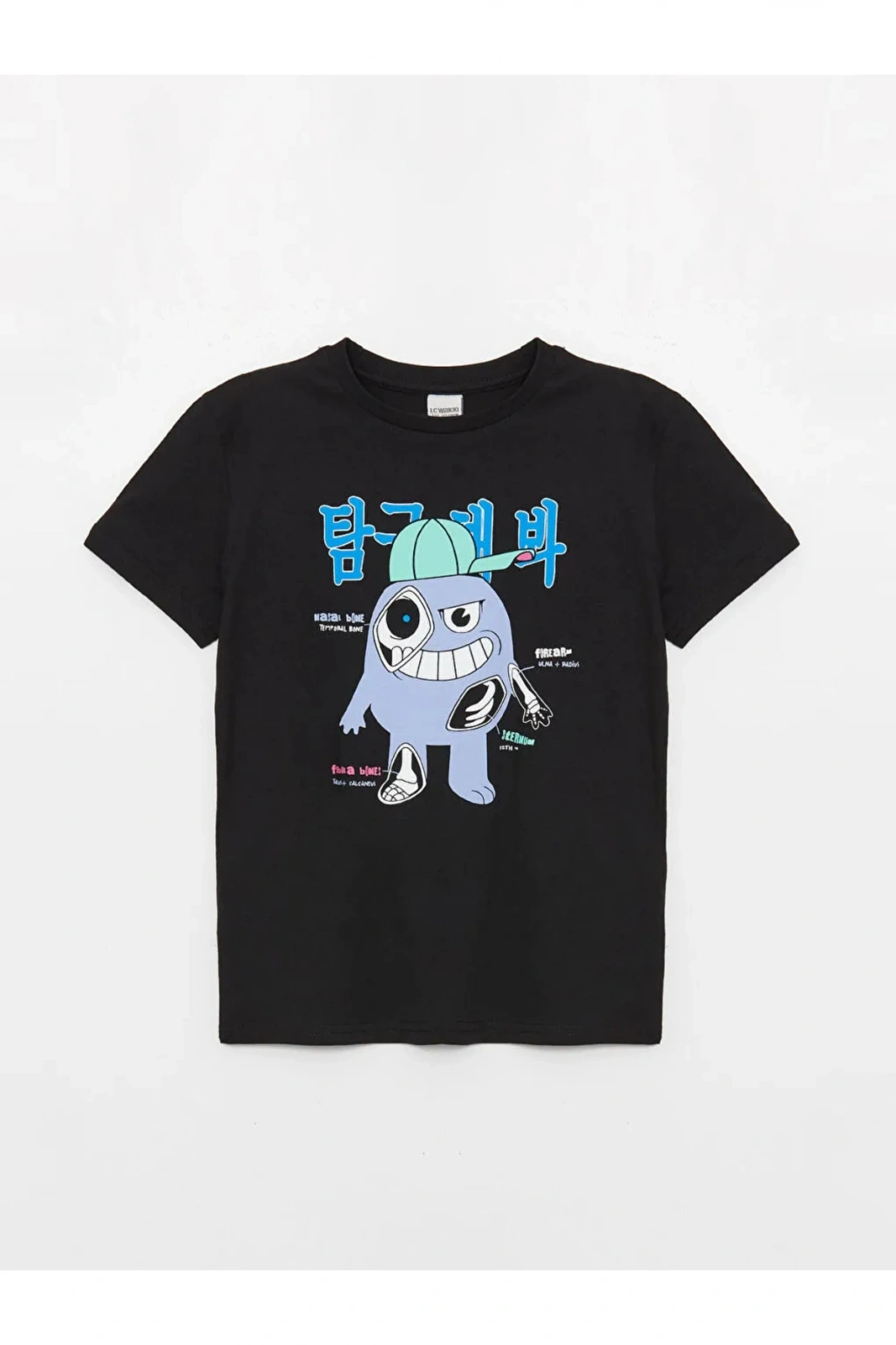 Bisiklet Yaka Baskılı Kısa Kollu Erkek Çocuk Tişört