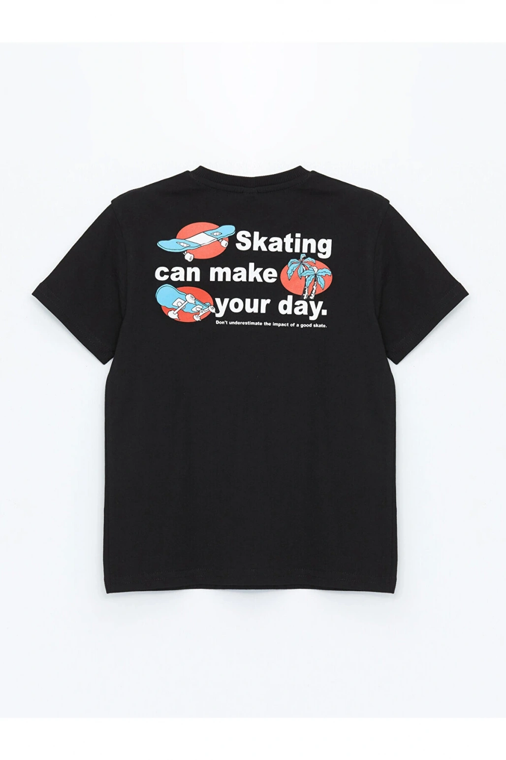 Bisiklet Yaka Baskılı Kısa Kollu Erkek Çocuk Tişört