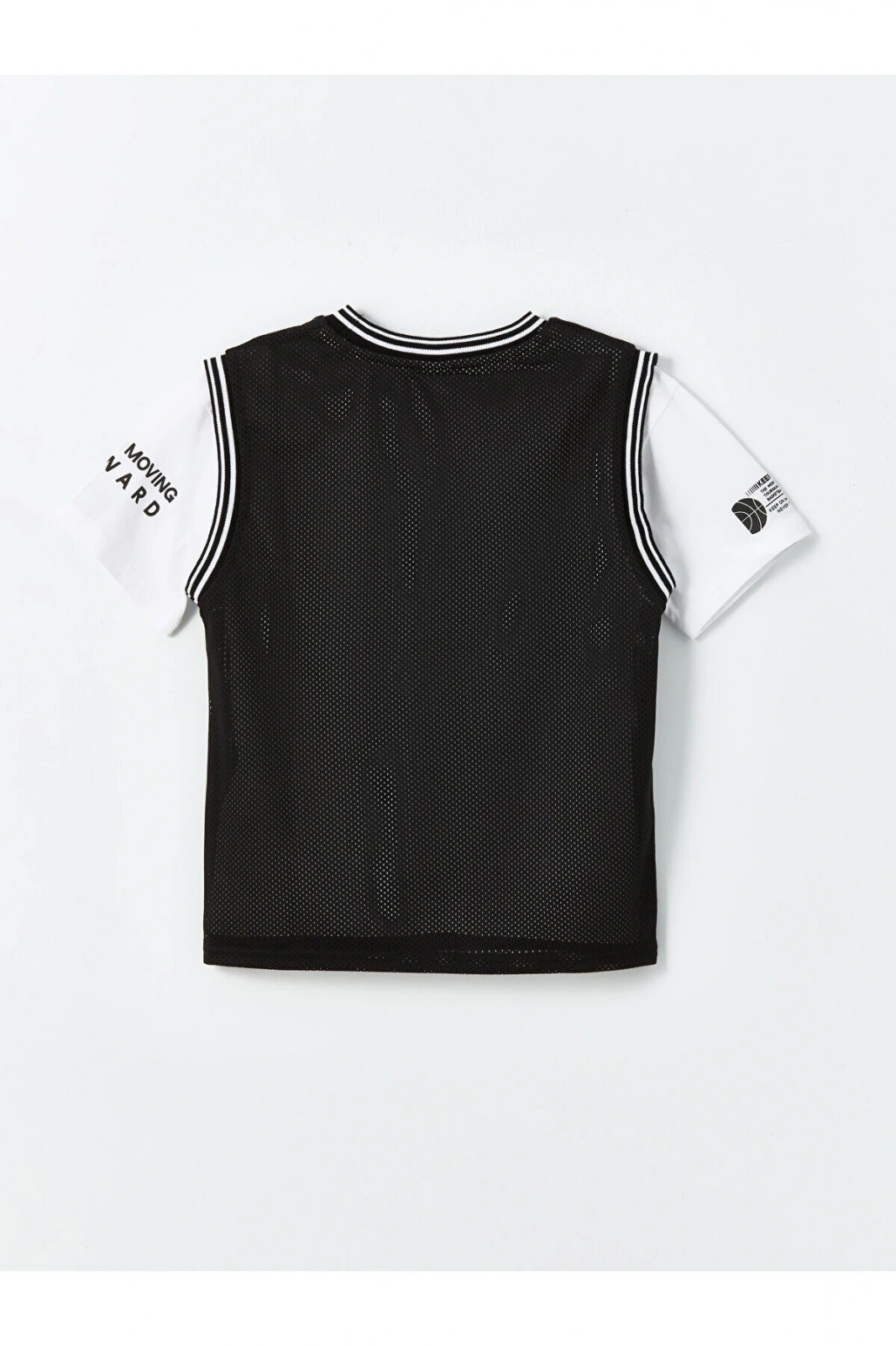 Bisiklet Yaka Baskılı Kısa Kollu Erkek Çocuk Tişört