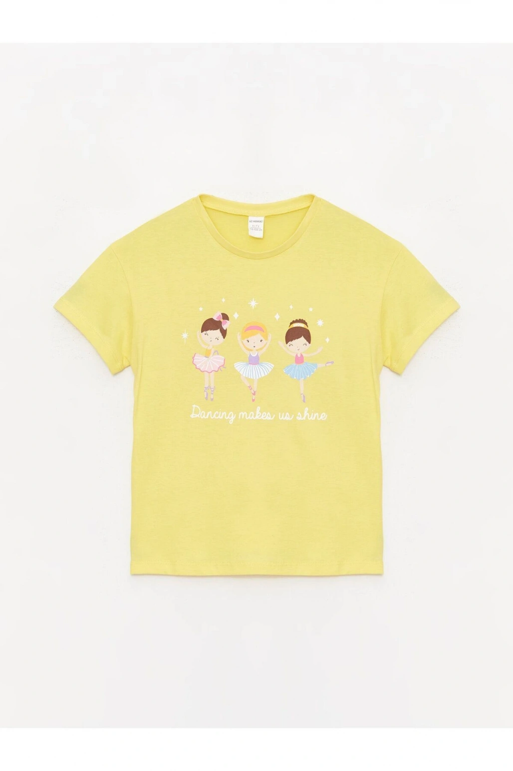 Bisiklet Yaka Baskılı Kısa Kollu Kız Bebek Tişört