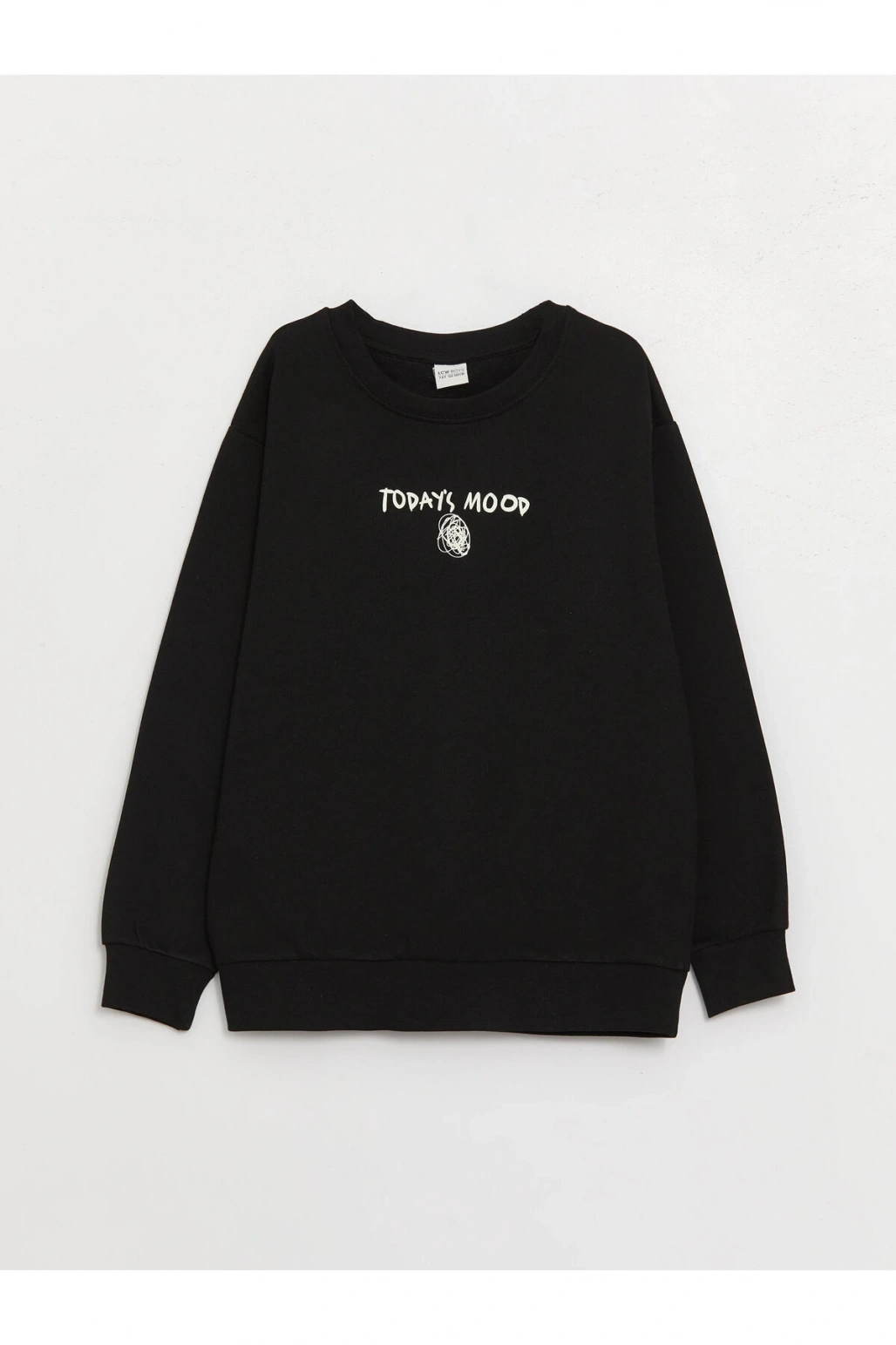 Bisiklet Yaka Baskılı Uzun Kollu Erkek Çocuk Sweatshirt