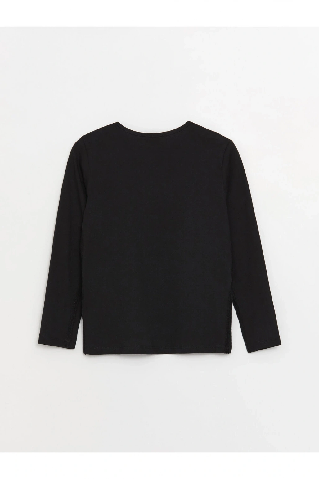 Bisiklet Yaka Baskılı Uzun Kollu Kız Çocuk Tişört