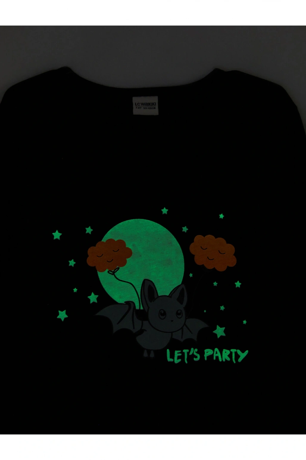 Bisiklet Yaka Baskılı Uzun Kollu Kız Çocuk Tişört