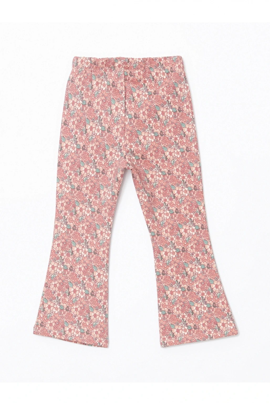 Bisiklet Yaka Çiçekli Kız Çocuk Sweatshirt ve Tayt 2li