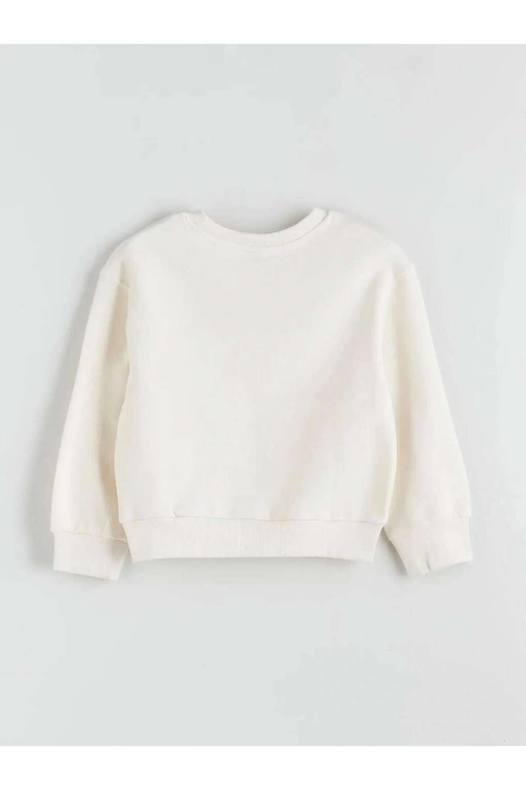 Bisiklet Yaka Çiçekli Kız Çocuk Sweatshirt (W5)