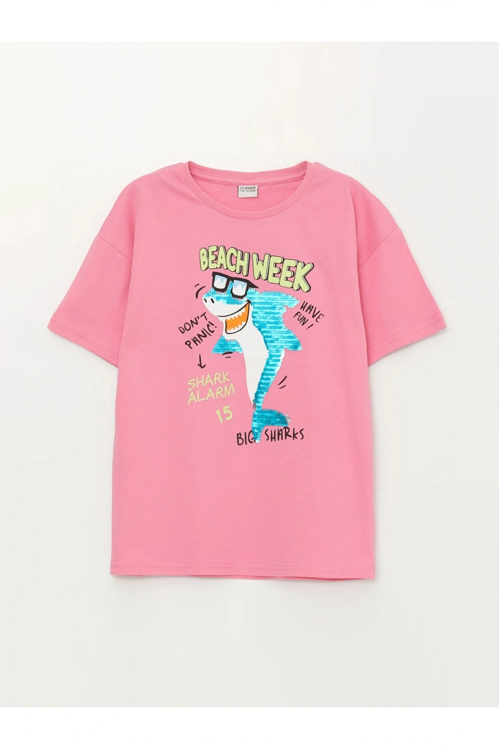 Bisiklet Yaka Çift Yönlü Payetli Erkek Çocuk Tişört