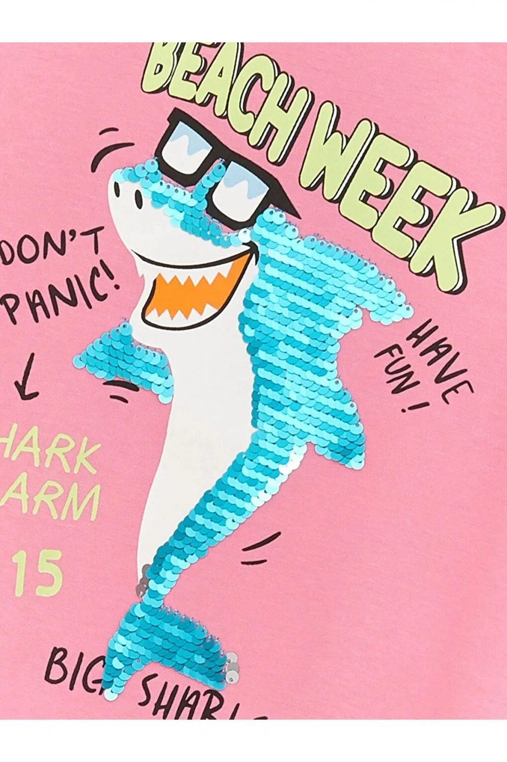 Bisiklet Yaka Çift Yönlü Payetli Erkek Çocuk Tişört