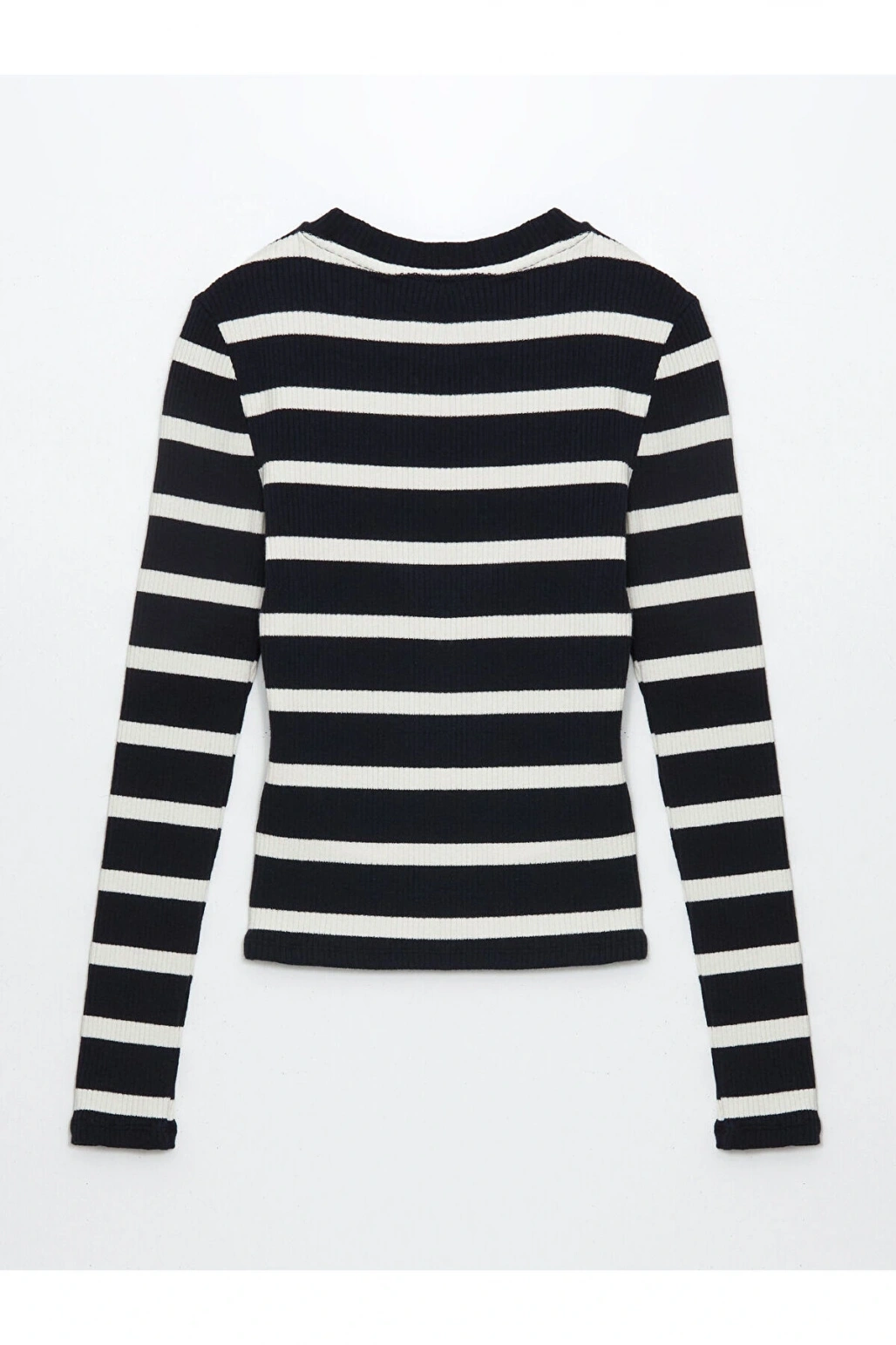 Bisiklet Yaka Çizgili Kadın Body