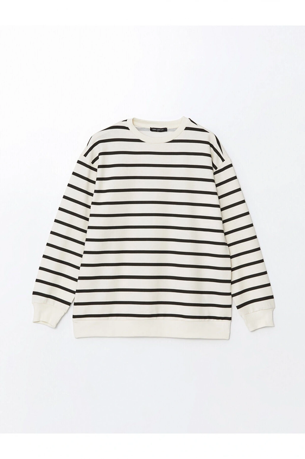 Bisiklet Yaka Çizgili Kadın Sweatshirt