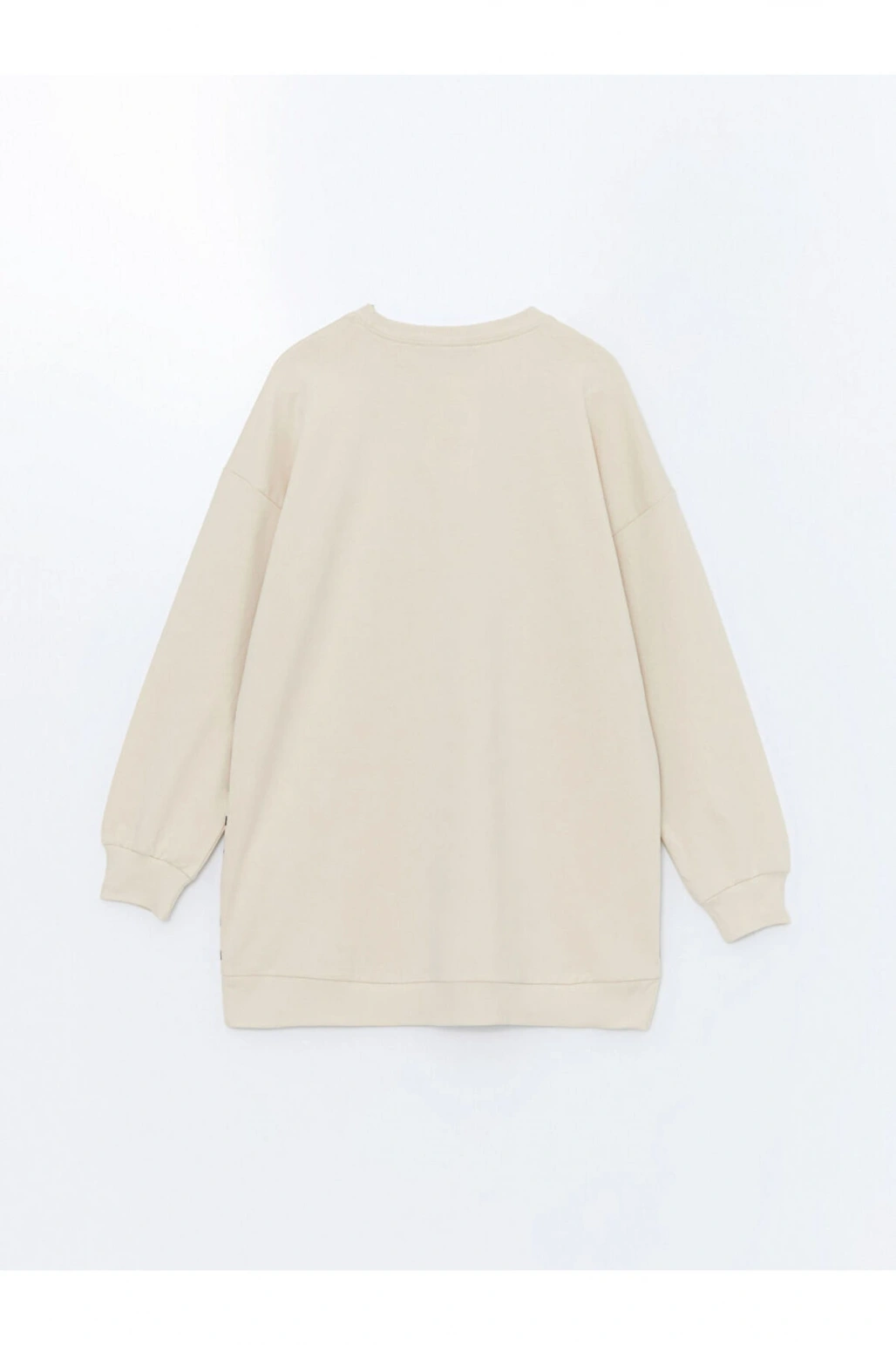 Bisiklet Yaka Çizgili Kadın Sweatshirt Tunik