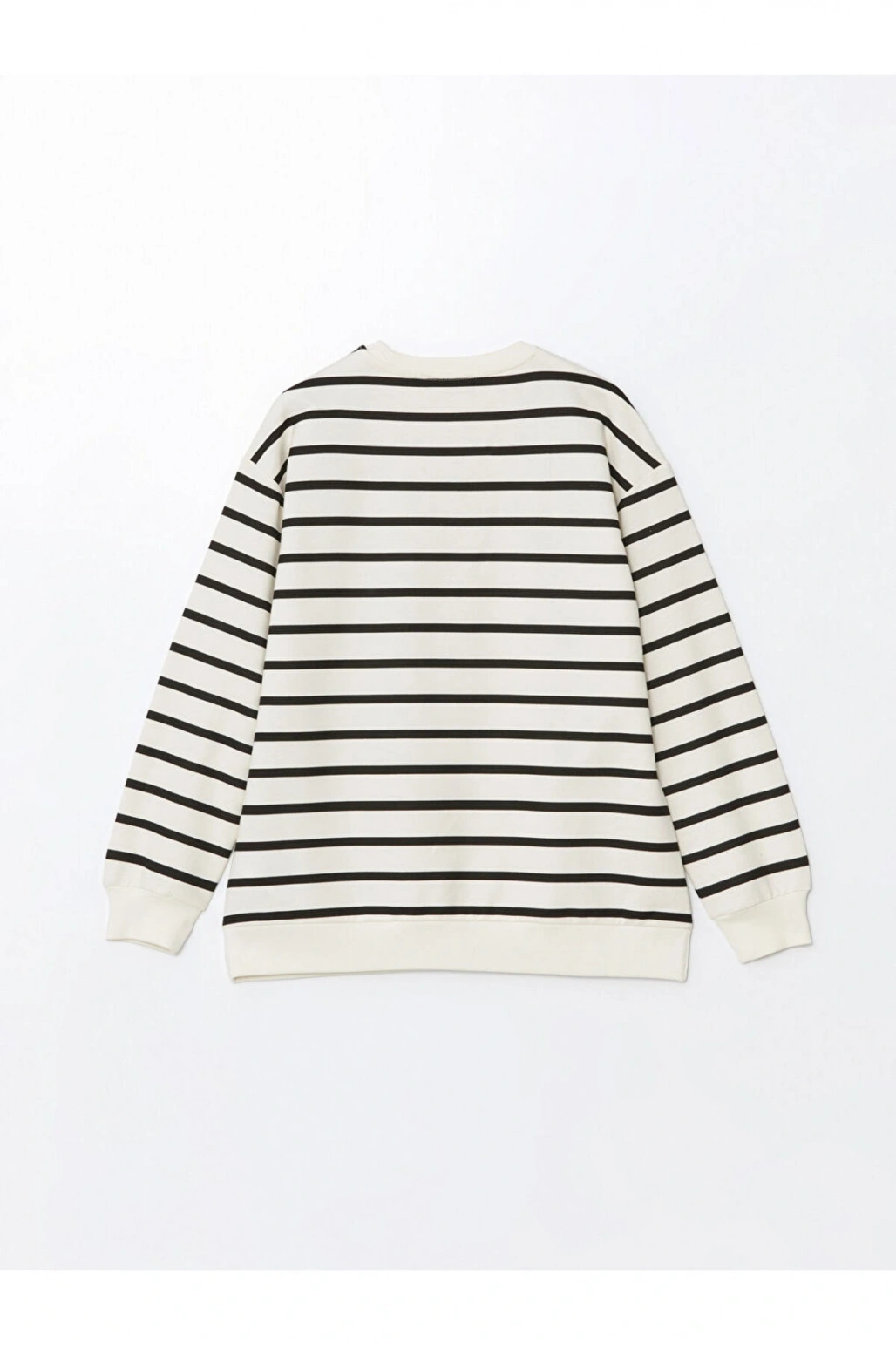 Bisiklet Yaka Cizgili Kadin Sweatshirt - W4ID62Z8