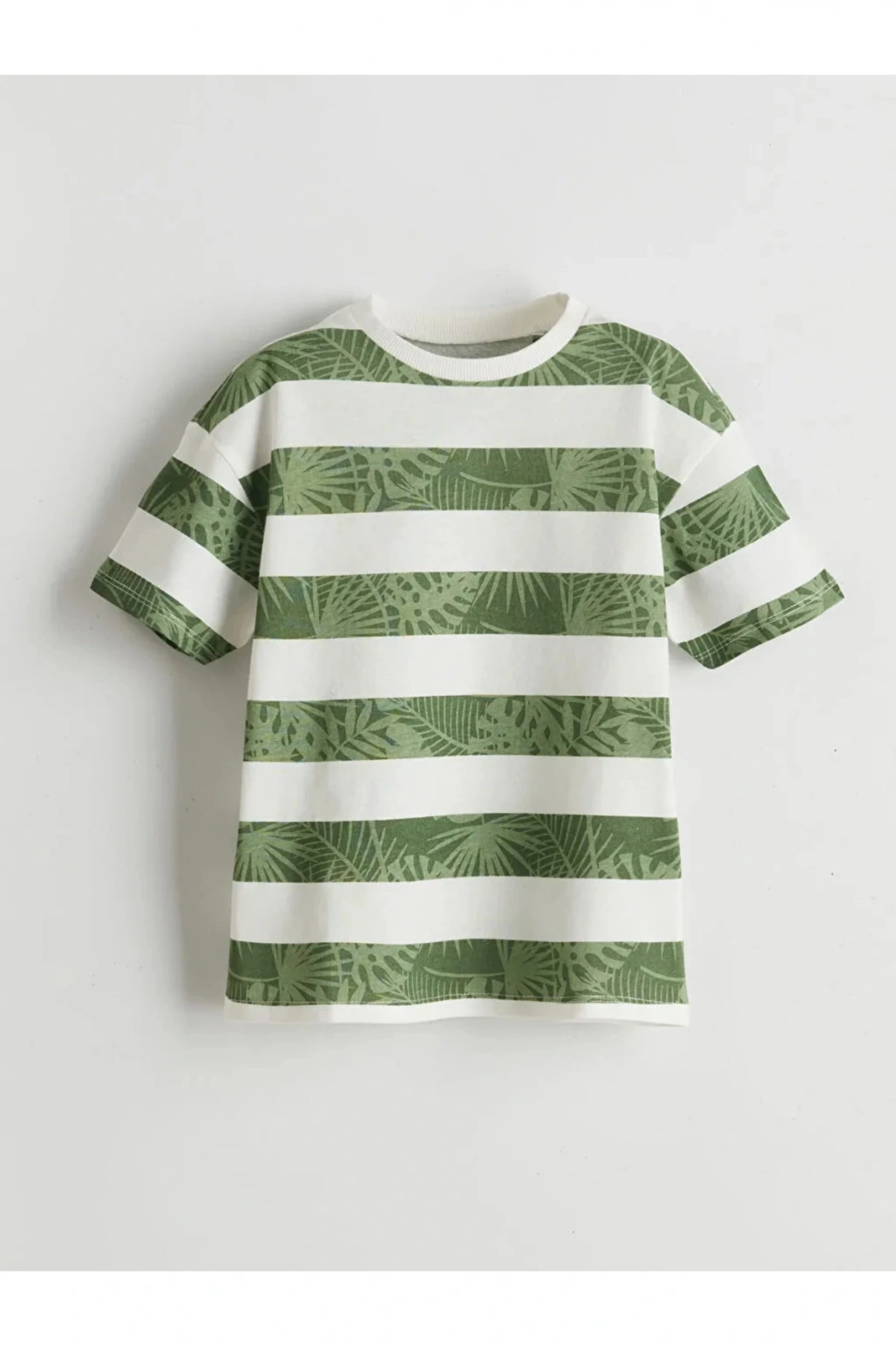 Bisiklet Yaka Çizgili Penye Erkek Çocuk Tişört