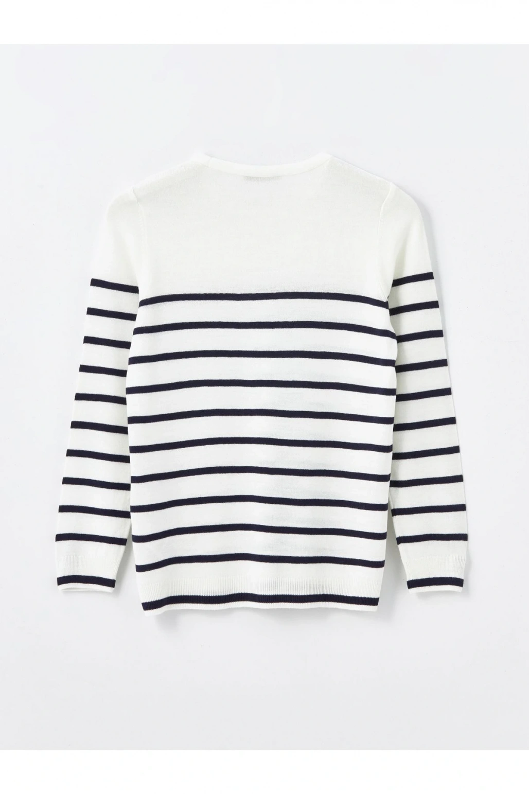 Bisiklet Yaka Cizgili Uzun Kollu Kadin Triko Kazak - W4bq74z8