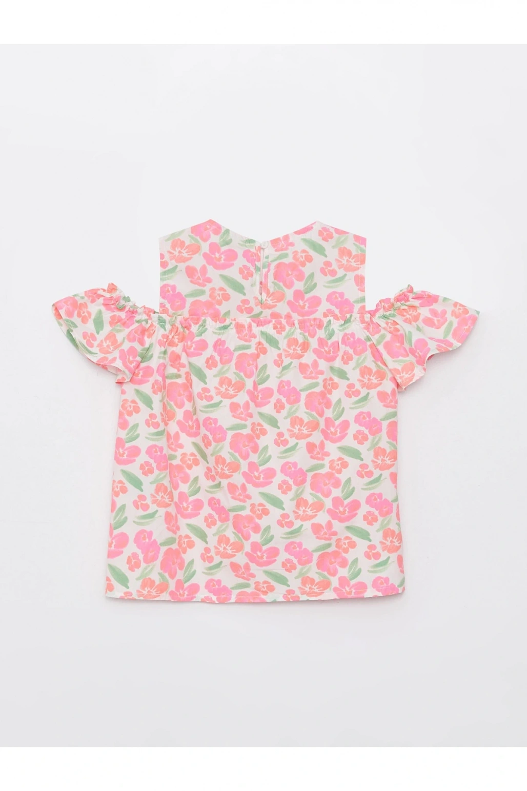 Bisiklet Yaka Desenli Poplin Kız Çocuk Bluz