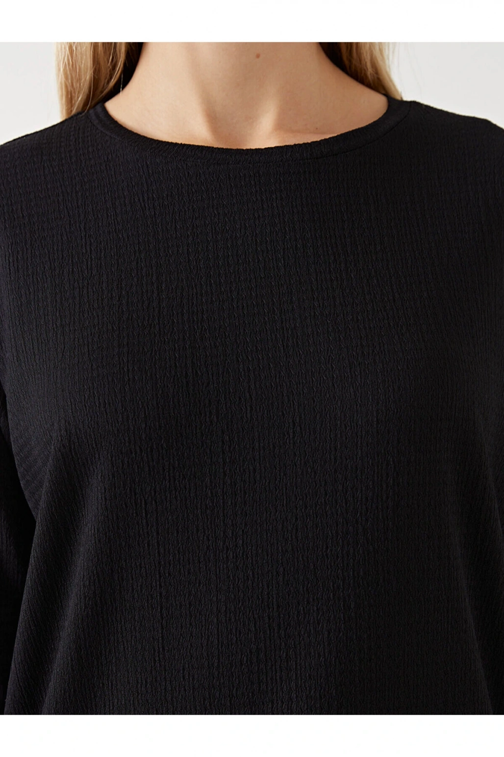 Bisiklet Yaka Dokulu Kadın Tunik