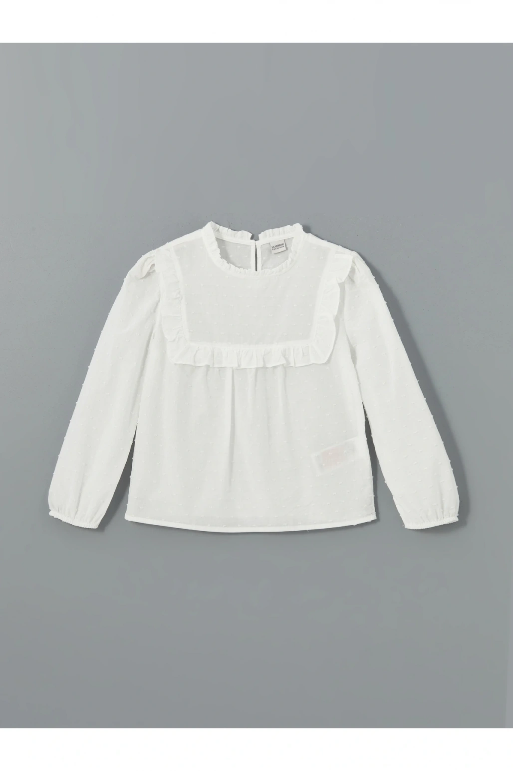 Bisiklet Yaka Dokulu Kız Çocuk Bluz