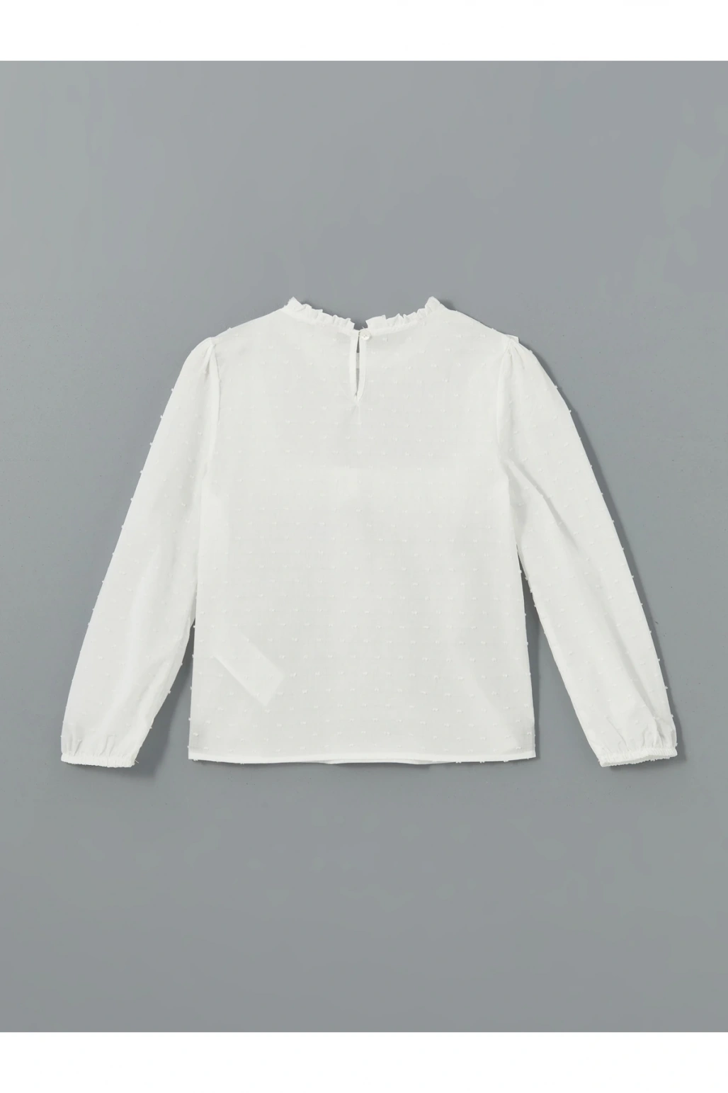 Bisiklet Yaka Dokulu Kız Çocuk Bluz