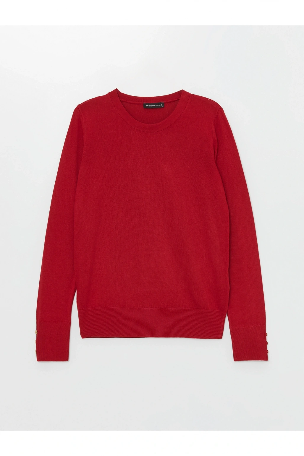 Bisiklet Yaka Düz Uzun Kollu Kadın Triko Kazak