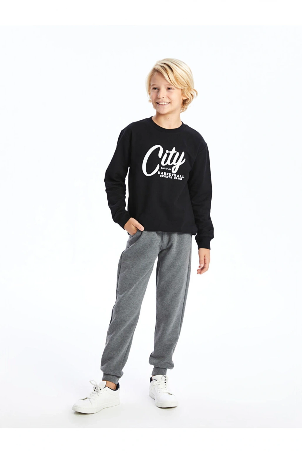 Bisiklet Yaka Erkek Çocuk Sweatshirt