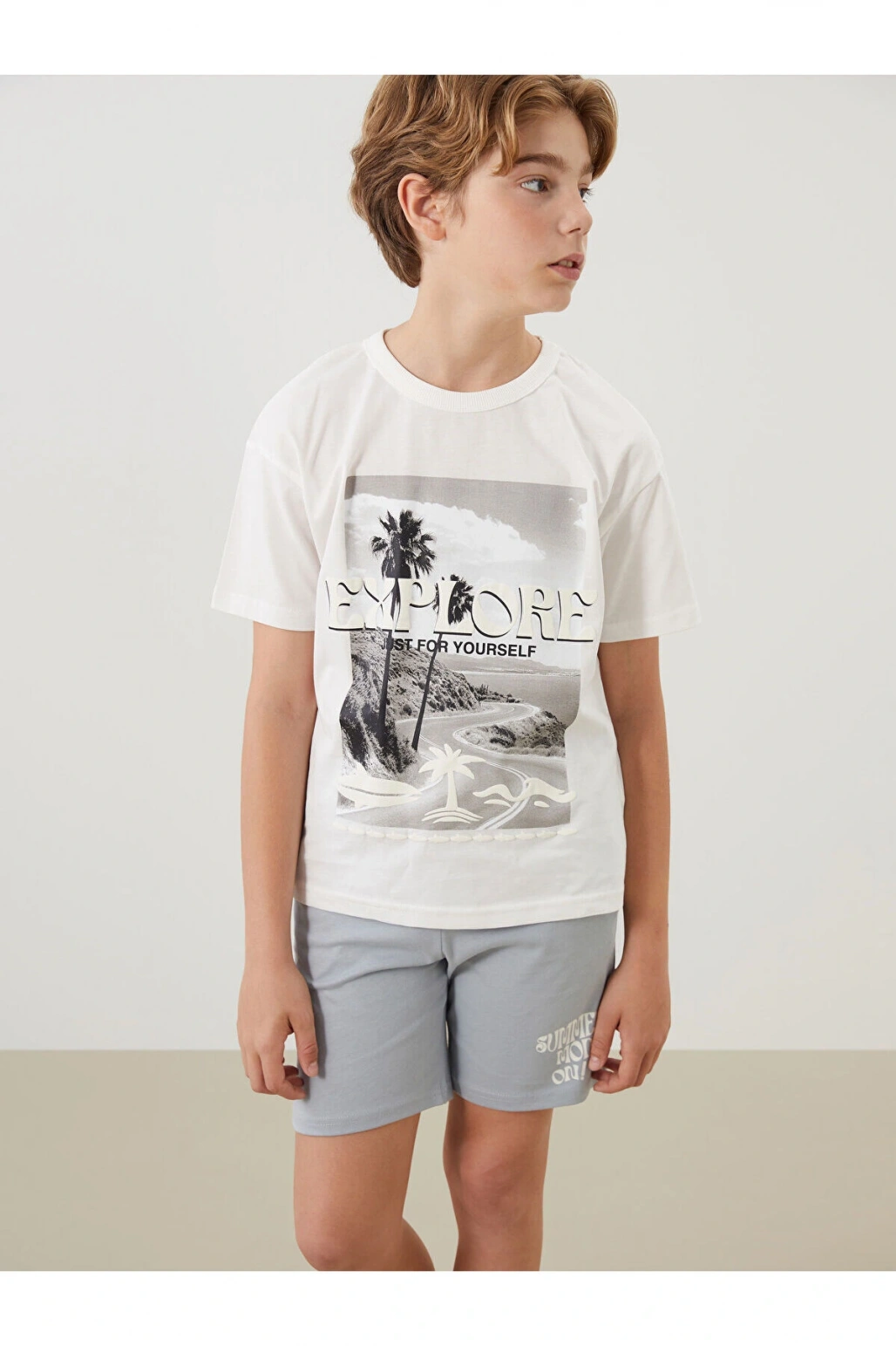 Bisiklet Yaka Erkek Çocuk Tişört ve Şort