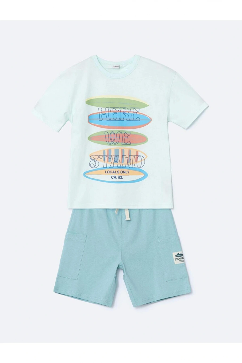 Bisiklet Yaka Erkek Çocuk Tişört ve Şort (S5)