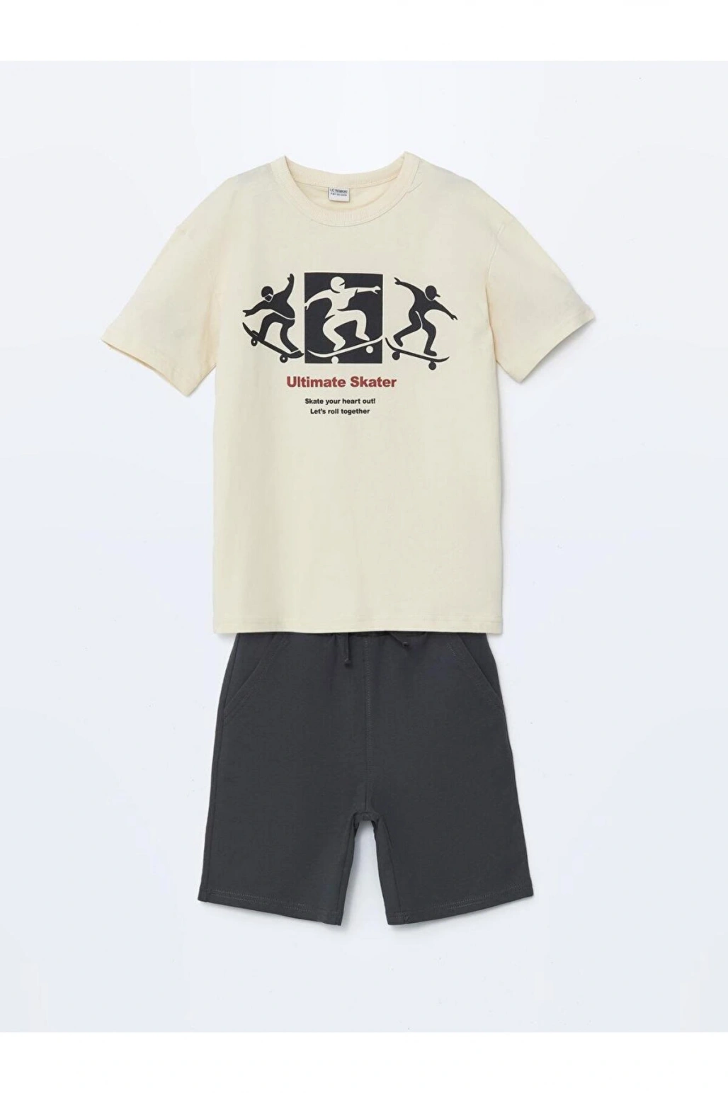 Bisiklet Yaka Erkek Çocuk Tişört Ve Şort (S5)