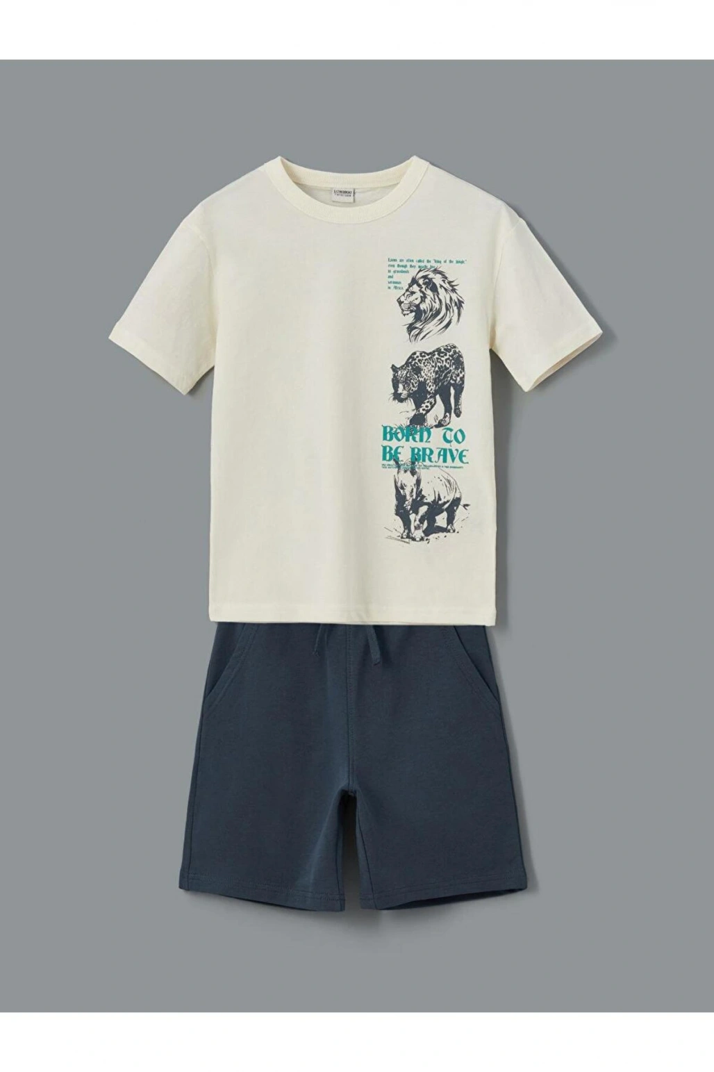 Bisiklet Yaka Erkek Çocuk Tişört Ve Şort (S5)