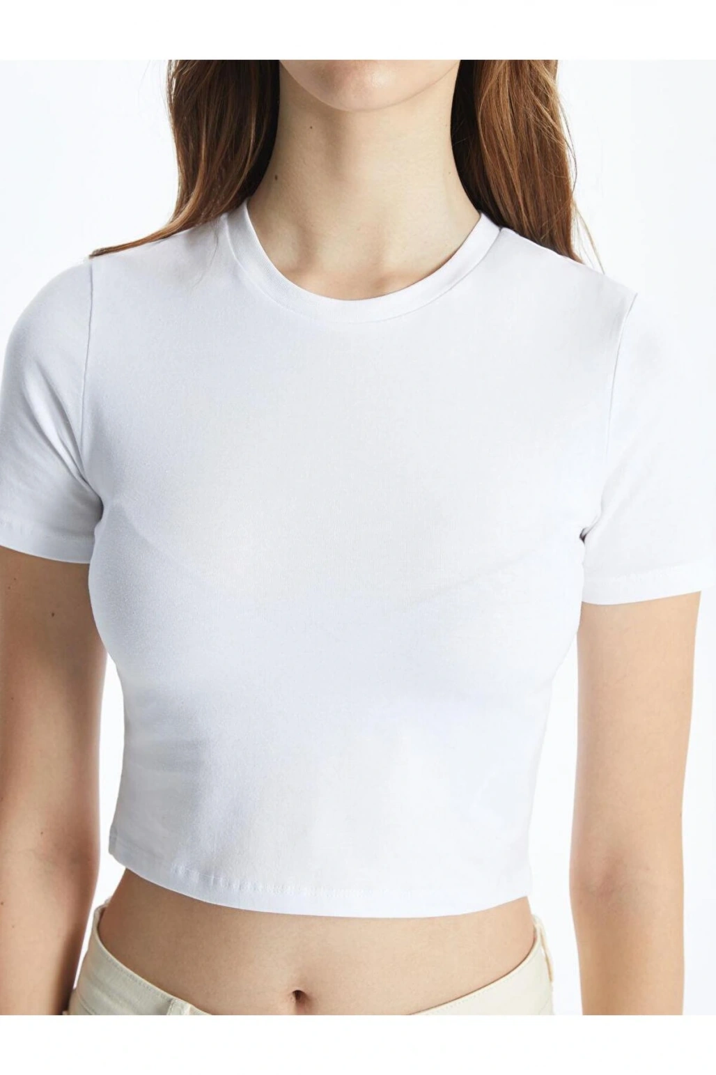 Bisiklet Yaka Kadın Crop (S5)