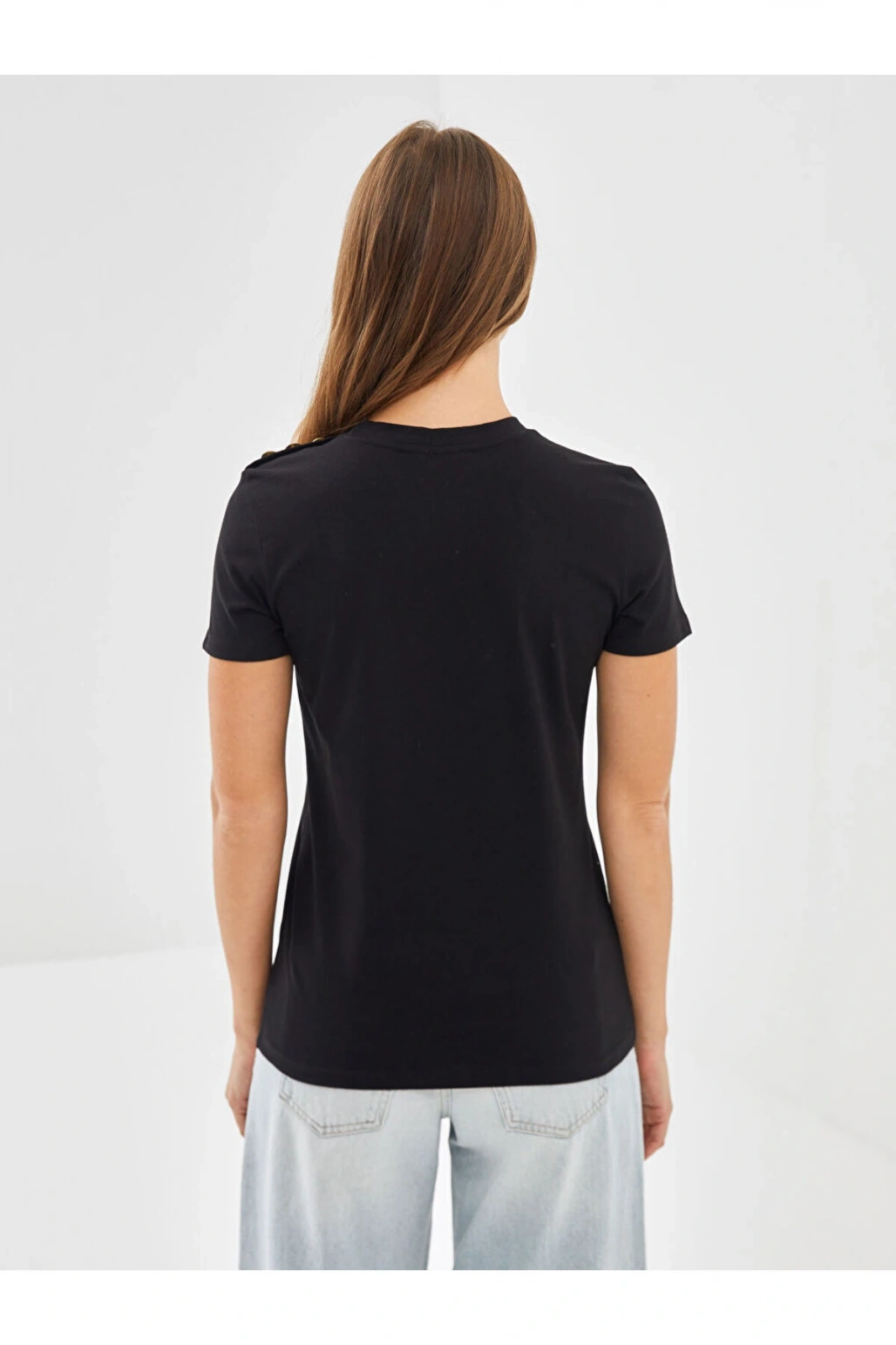 Bisiklet Yaka Kadın Tişört