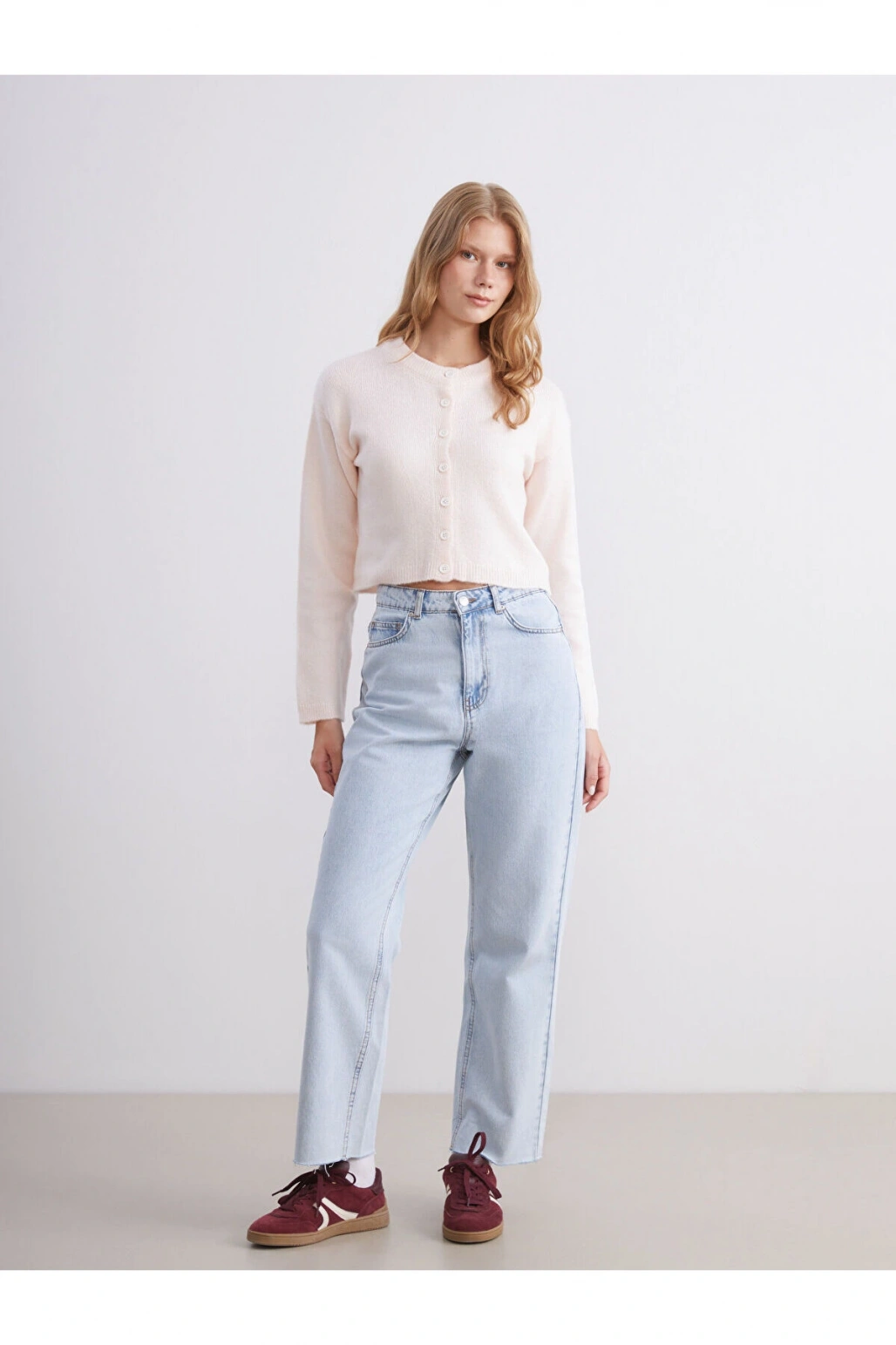 Bisiklet Yaka Kadın Triko Hırka