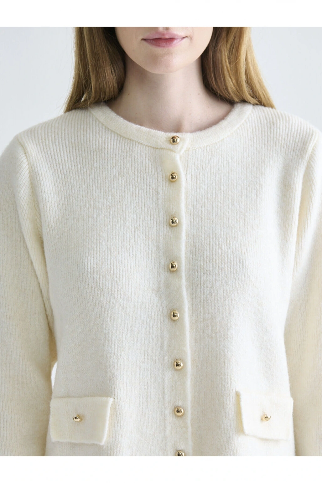 Bisiklet Yaka Kadın Triko Hırka