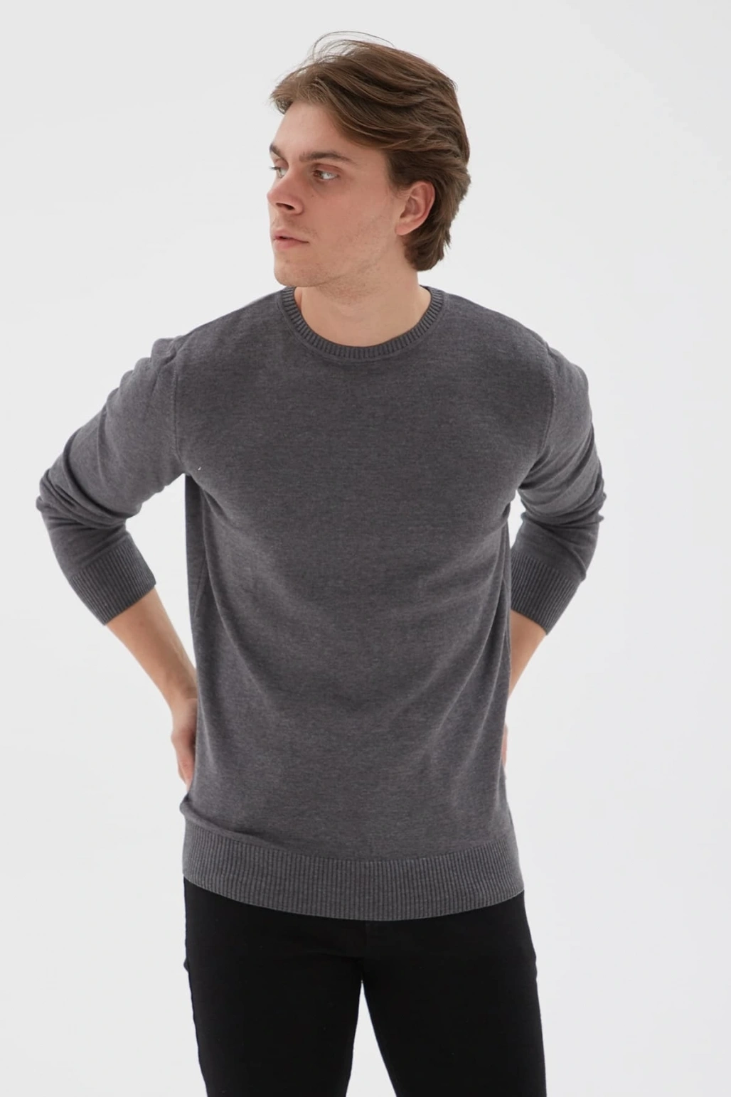 Bisiklet Yaka Kazak Antrasit / Anthracite