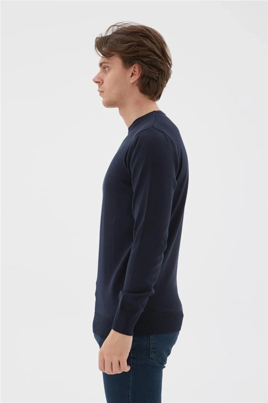 Bisiklet Yaka Kazak Lacivert / Navy