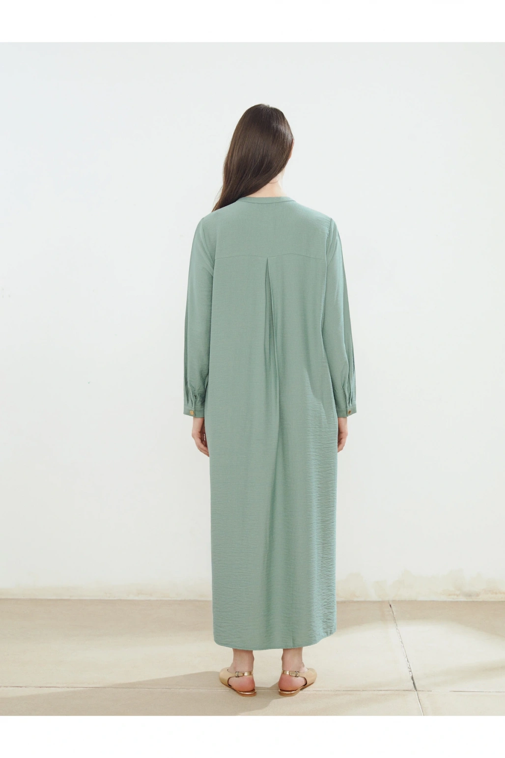 Bisiklet Yaka Keten Görünümlü Ferace