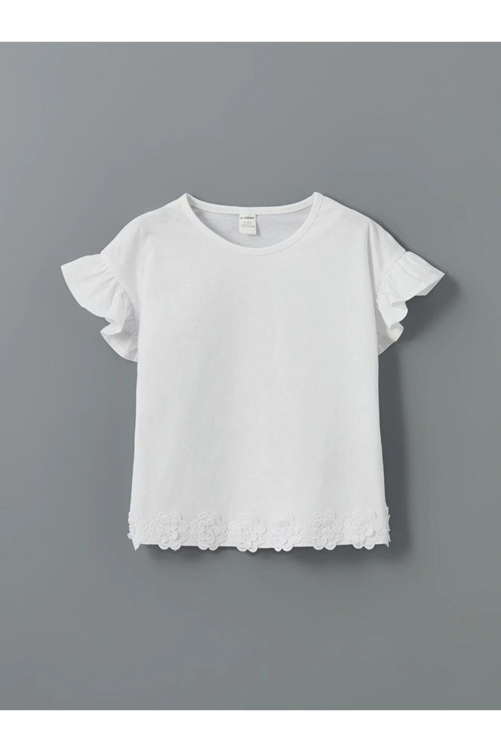 Bisiklet Yaka Kısa Kollu Basic Kız Çocuk Tişört (S5)