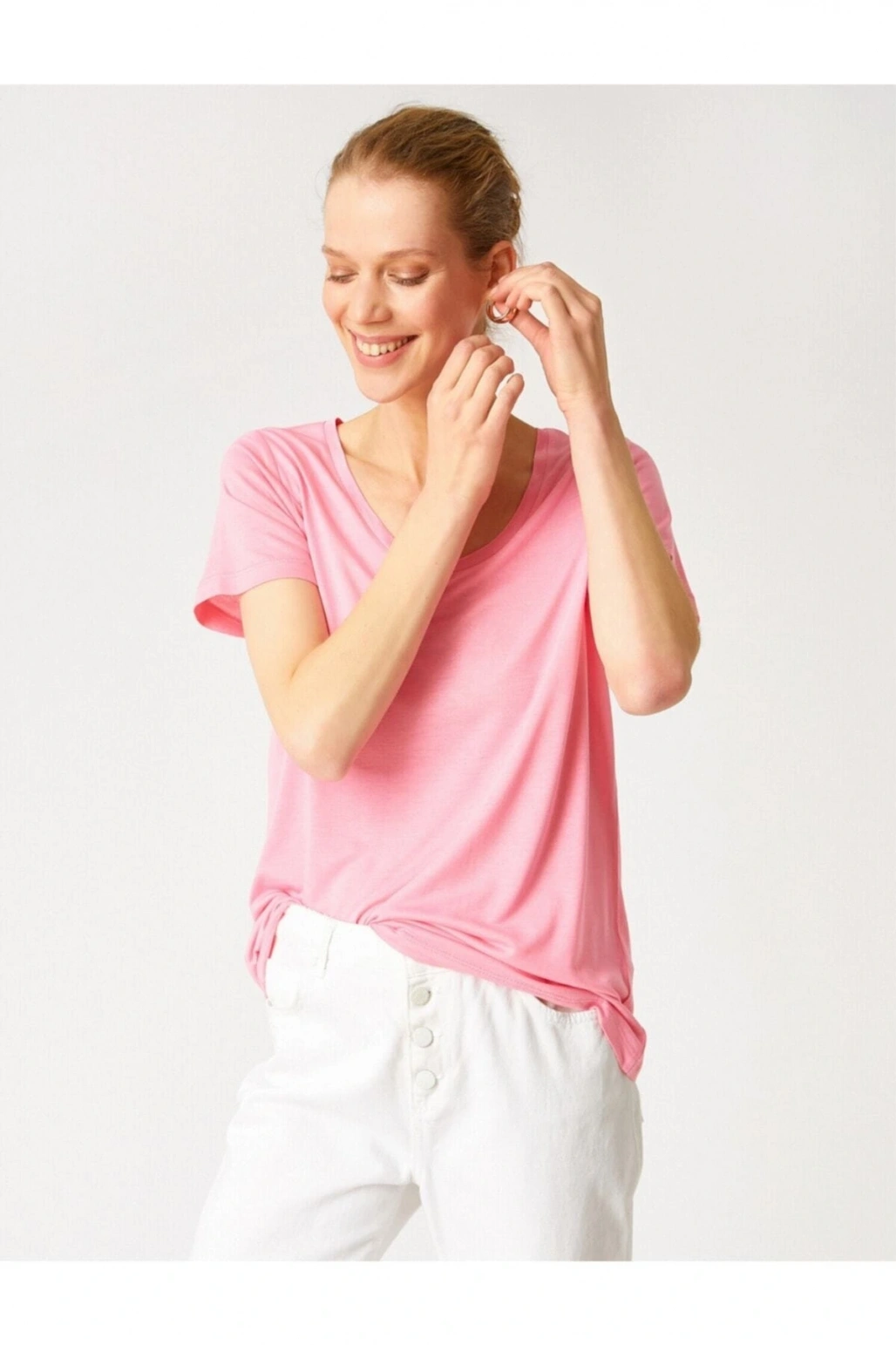 Bisiklet Yaka Kısa Kollu Basic Tişört