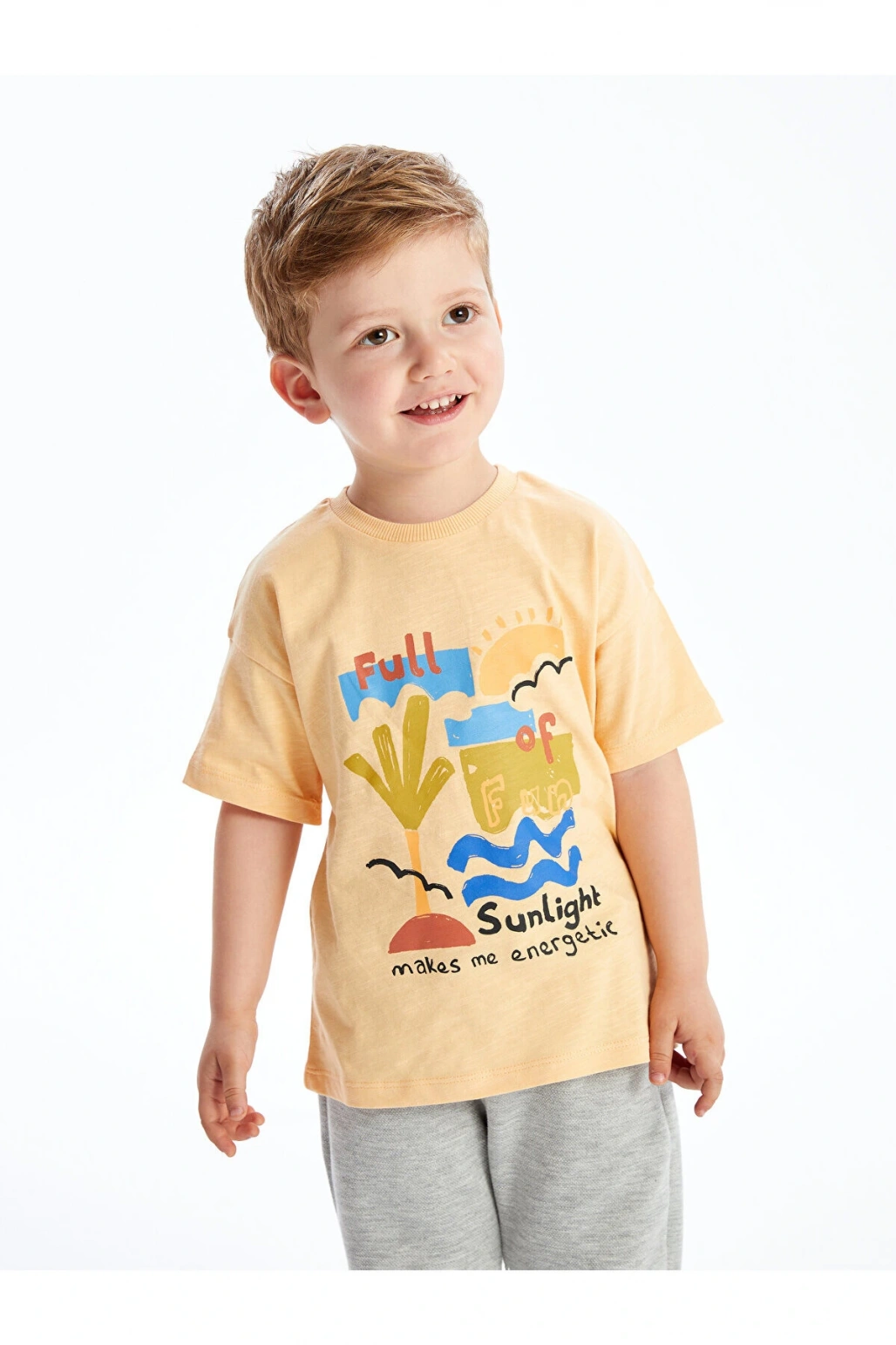 Bisiklet Yaka Kısa Kollu Baskılı Erkek Bebek Tişört