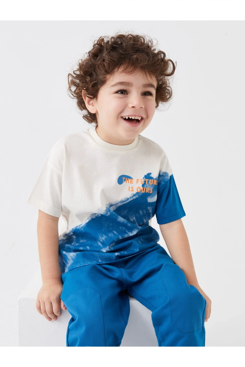 Bisiklet Yaka Kısa Kollu Baskılı Erkek Bebek Tişört Ve Eşofman Alt 2li Takım