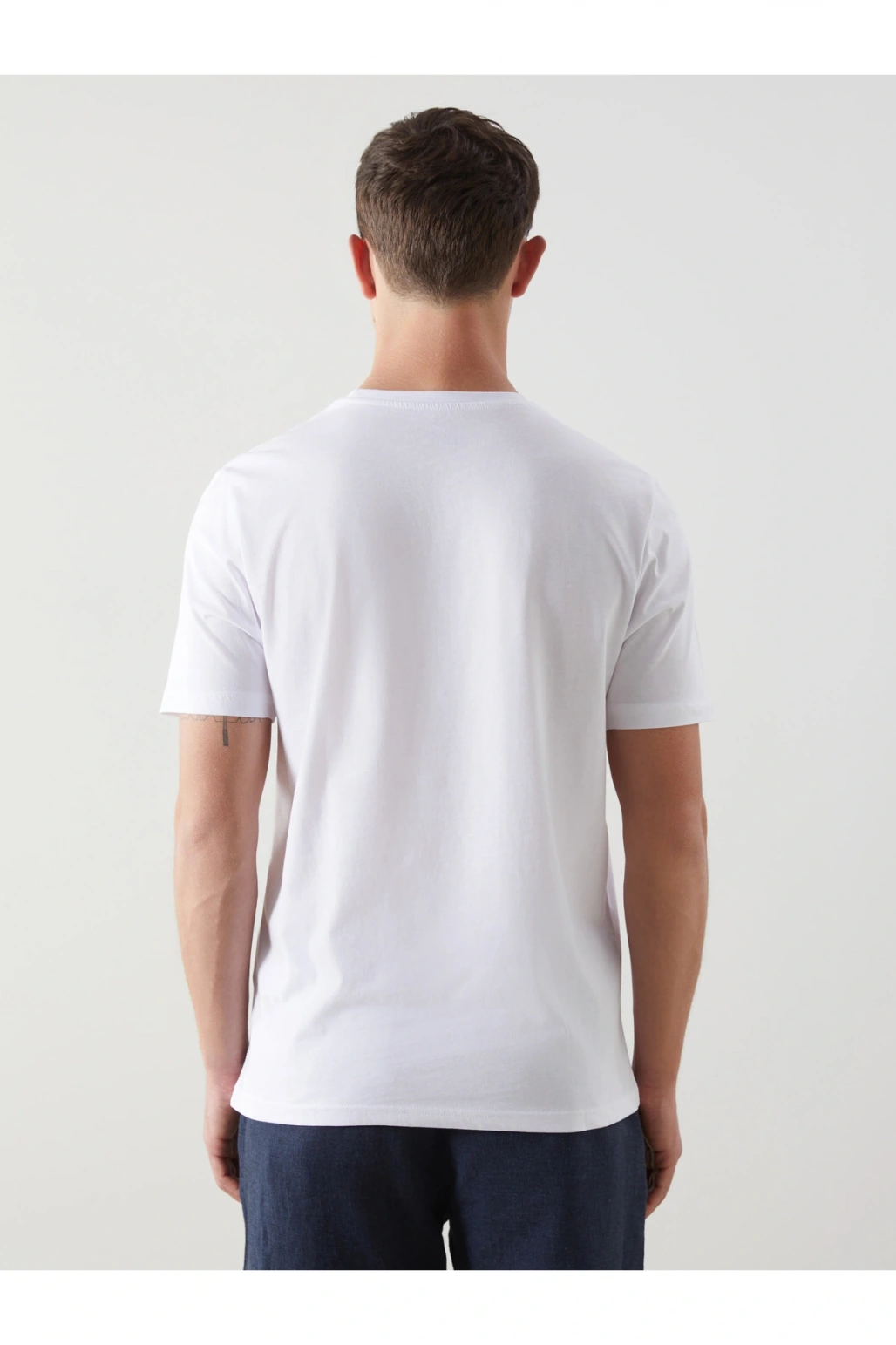 Bisiklet Yaka Kısa Kollu Baskılı Penye Erkek Tişört