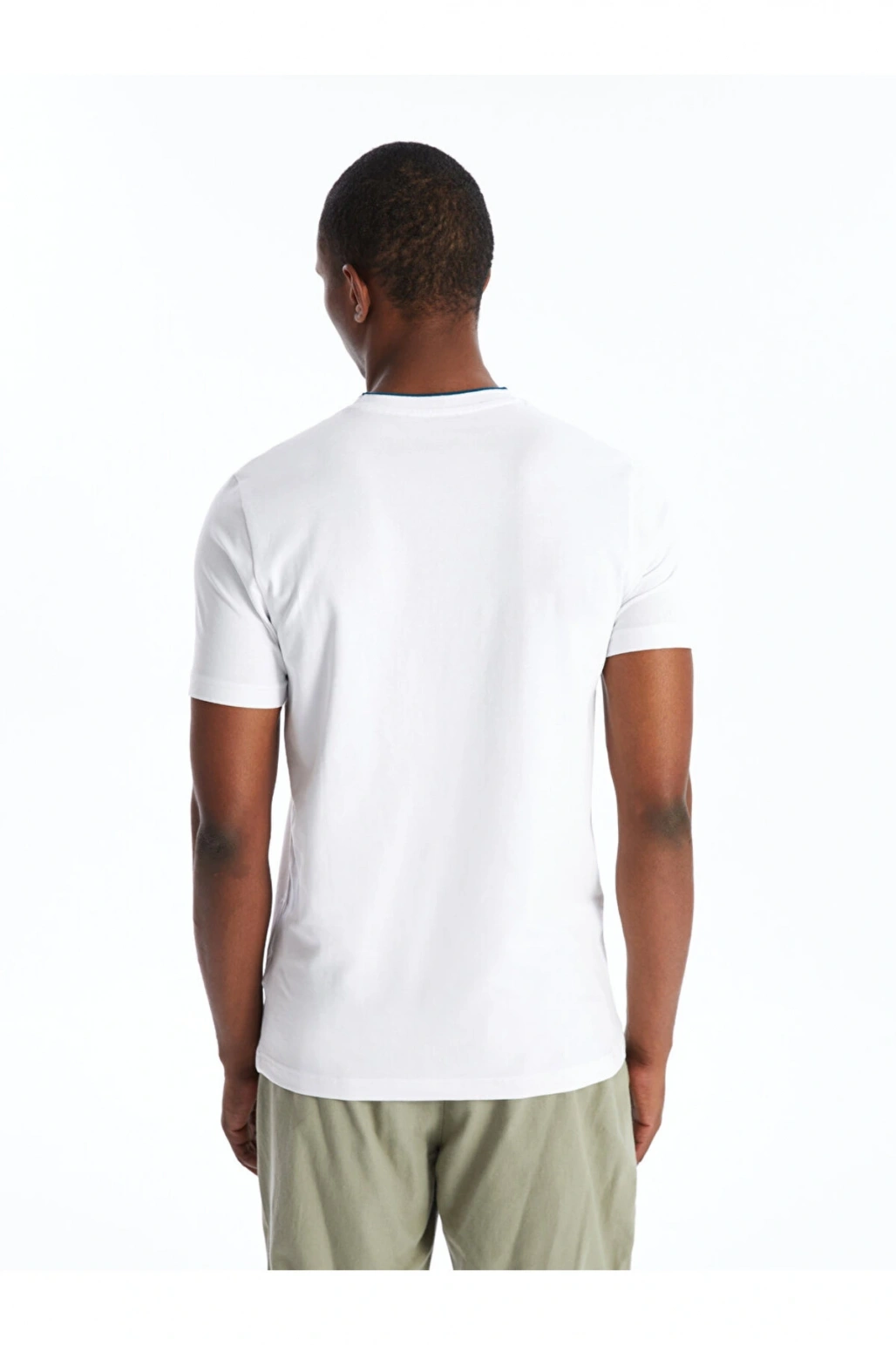 Bisiklet Yaka Kısa Kollu Baskılı Penye Erkek Tişört