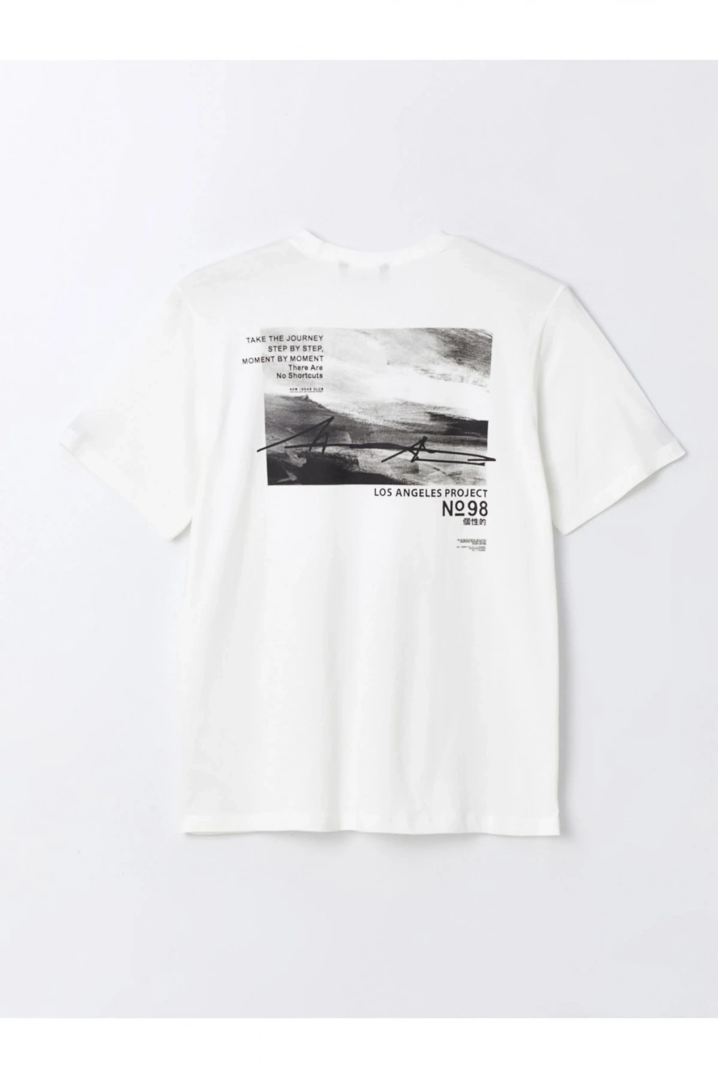 Bisiklet Yaka Kısa Kollu Baskılı Penye Erkek Tişört